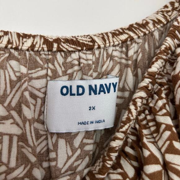 Old Navy Off The Shoulder Maxi Dress Women's 2x Brown Ruffle Prairie Western - Picture 5 of 8